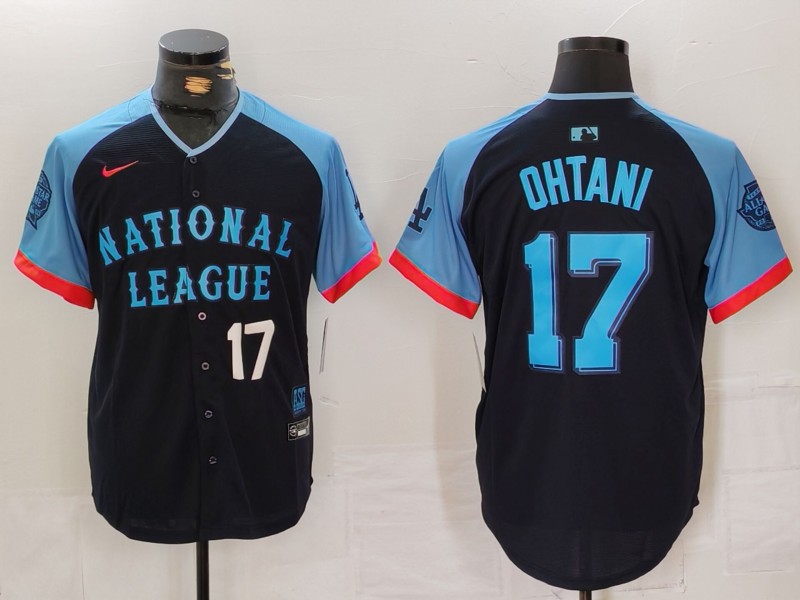 Men Los Angeles Dodgers #17 Ohtani Blue All star 2024 Nike MLB Jersey style 3